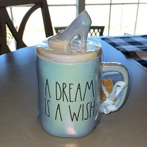 Rae Dunn A Dream Is A Wish Mug with Glass Slipper Topper